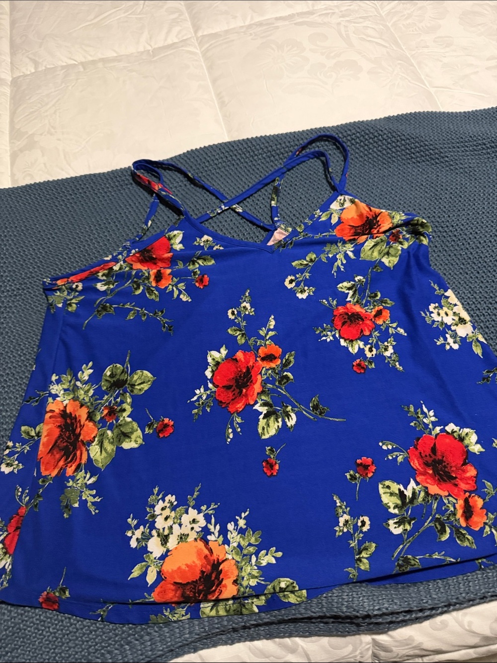 Papermoon Royal Blue Floral Strappy Camisole